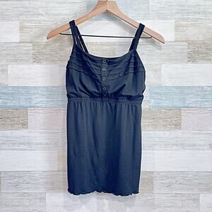 Pea In The Pod Nursing Tank Top Black Empire Waist Postpartum Womens Small